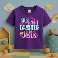 Funny Easter Sunday Silly Rabbit Easter Is For Jesus Toddler T-Shirt thumb 3