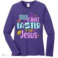 Funny Easter Sunday Silly Rabbit Easter Is For Jesus Women's Long Sleeve Shirt thumb 0