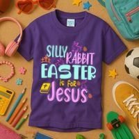 Funny Easter Sunday Silly Rabbit Easter Is For Jesus Kids T-Shirt thumb 3