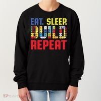 Funny Eat Sleep Build Repeat Building Funny Builders Women's Sweatshirt thumb 0