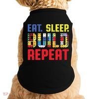 Funny Eat Sleep Build Repeat Building Funny Builders Doggie Tank thumb 0