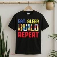 Funny Eat Sleep Build Repeat Building Funny Builders T-Shirt thumb 2