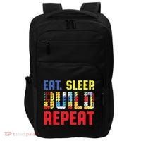 Funny Eat Sleep Build Repeat Building Funny Builders Impact Tech Backpack thumb 0