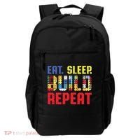 Funny Eat Sleep Build Repeat Building Funny Builders Backpack thumb 0