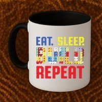 Funny Eat Sleep Build Repeat Building Funny Builders Coffee Mug thumb 2