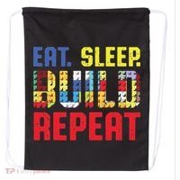 Funny Eat Sleep Build Repeat Building Funny Builders Drawstring Bag thumb 0