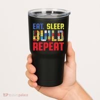 Funny Eat Sleep Build Repeat Building Funny Builders Tumbler thumb 2