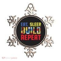 Funny Eat Sleep Build Repeat Building Funny Builders Ornament thumb 0
