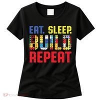 Funny Eat Sleep Build Repeat Building Funny Builders Women's T-Shirt thumb 0
