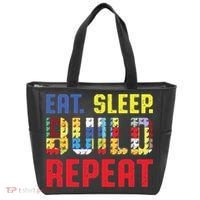 Funny Eat Sleep Build Repeat Building Funny Builders Tote Bag thumb 0