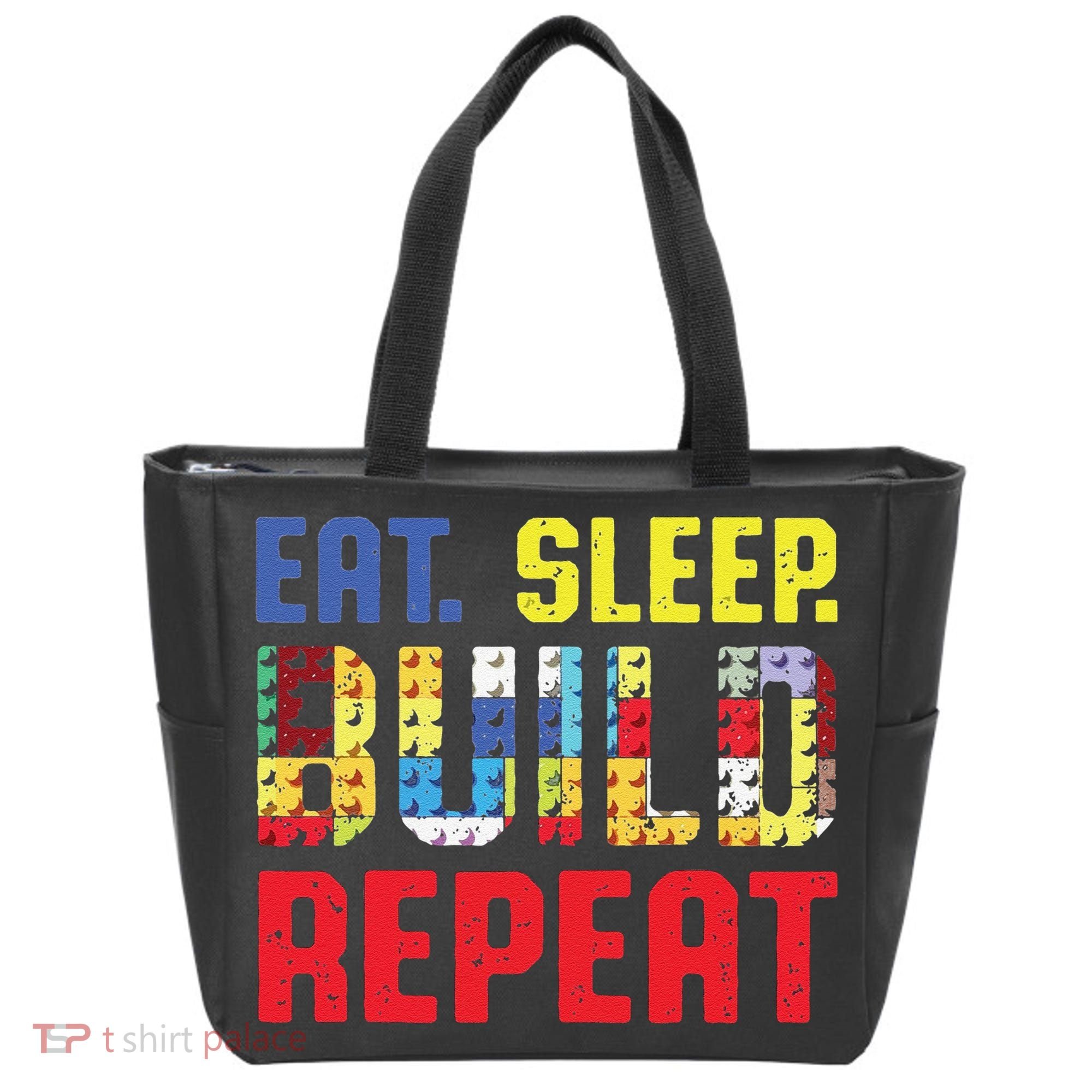 Funny Eat Sleep Build Repeat Building Funny Builders Tote Bag