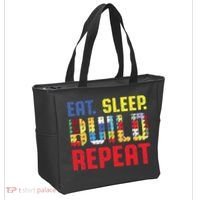 Funny Eat Sleep Build Repeat Building Funny Builders Tote Bag thumb 2