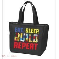 Funny Eat Sleep Build Repeat Building Funny Builders Tote Bag thumb 3