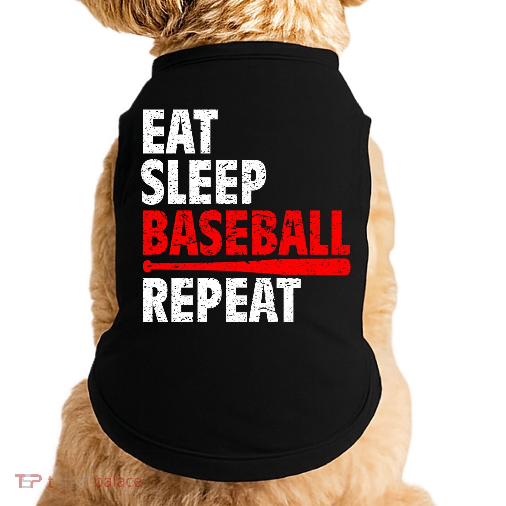 Funny Eat Sleep Baseball Repeat Gift Doggie Tank