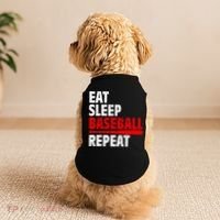 Funny Eat Sleep Baseball Repeat Gift Doggie Tank thumb 2