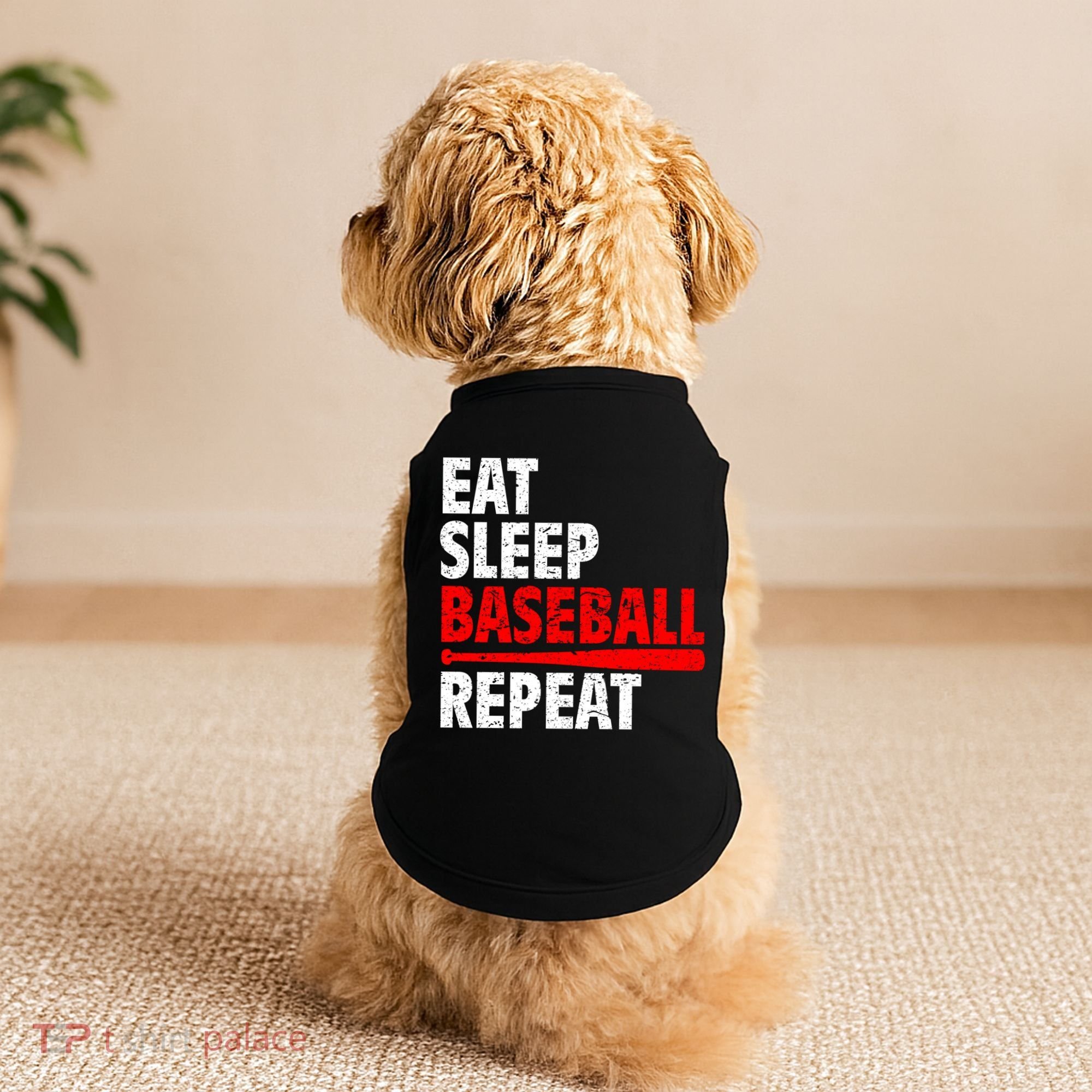 Funny Eat Sleep Baseball Repeat Gift Doggie Tank