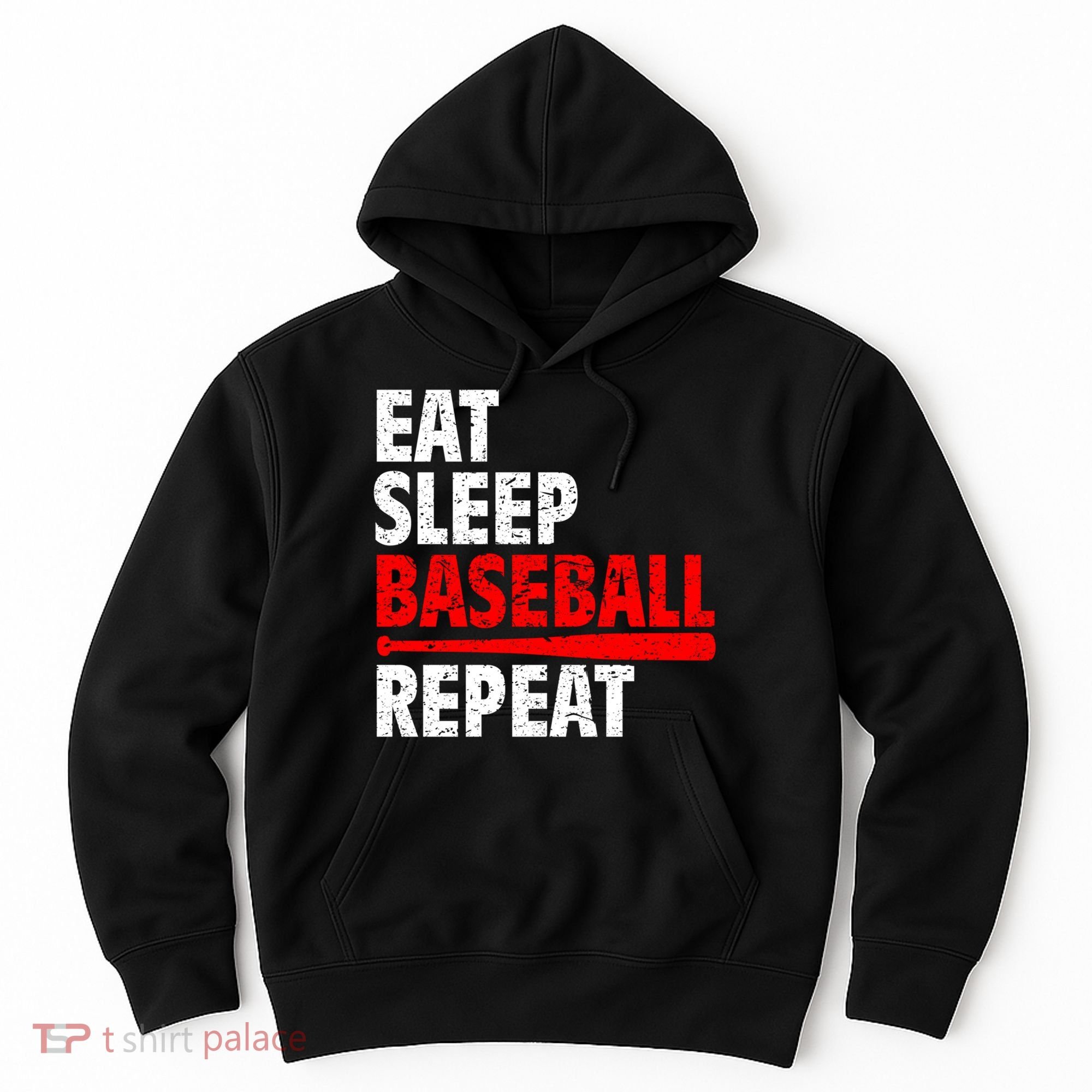 Funny Eat Sleep Baseball Repeat Gift Hoodie