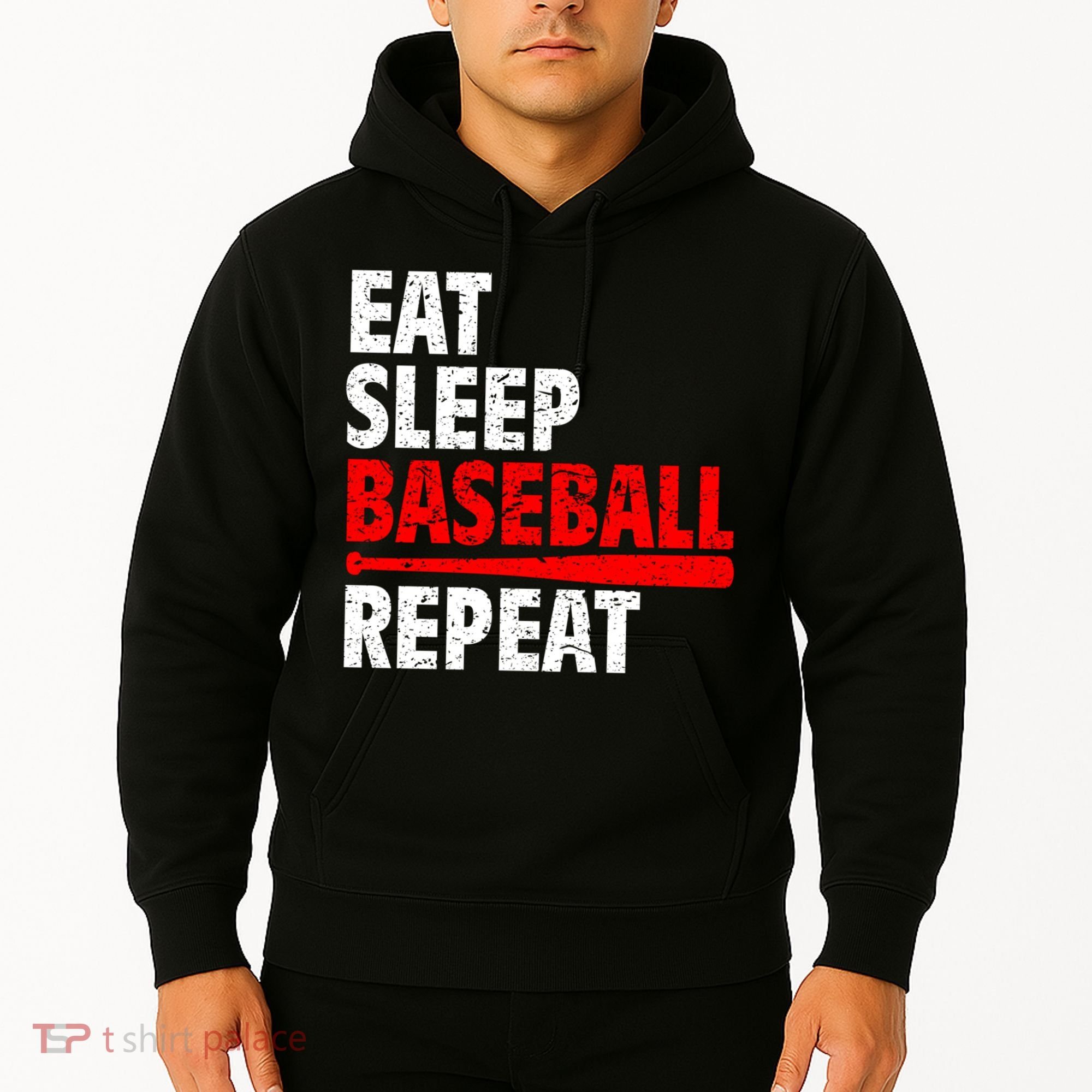 Funny Eat Sleep Baseball Repeat Gift Hoodie