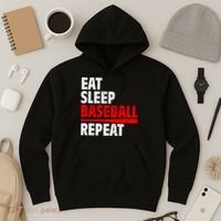 Funny Eat Sleep Baseball Repeat Gift Hoodie thumb 3