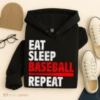 Funny Eat Sleep Baseball Repeat Gift Hoodie thumb 4