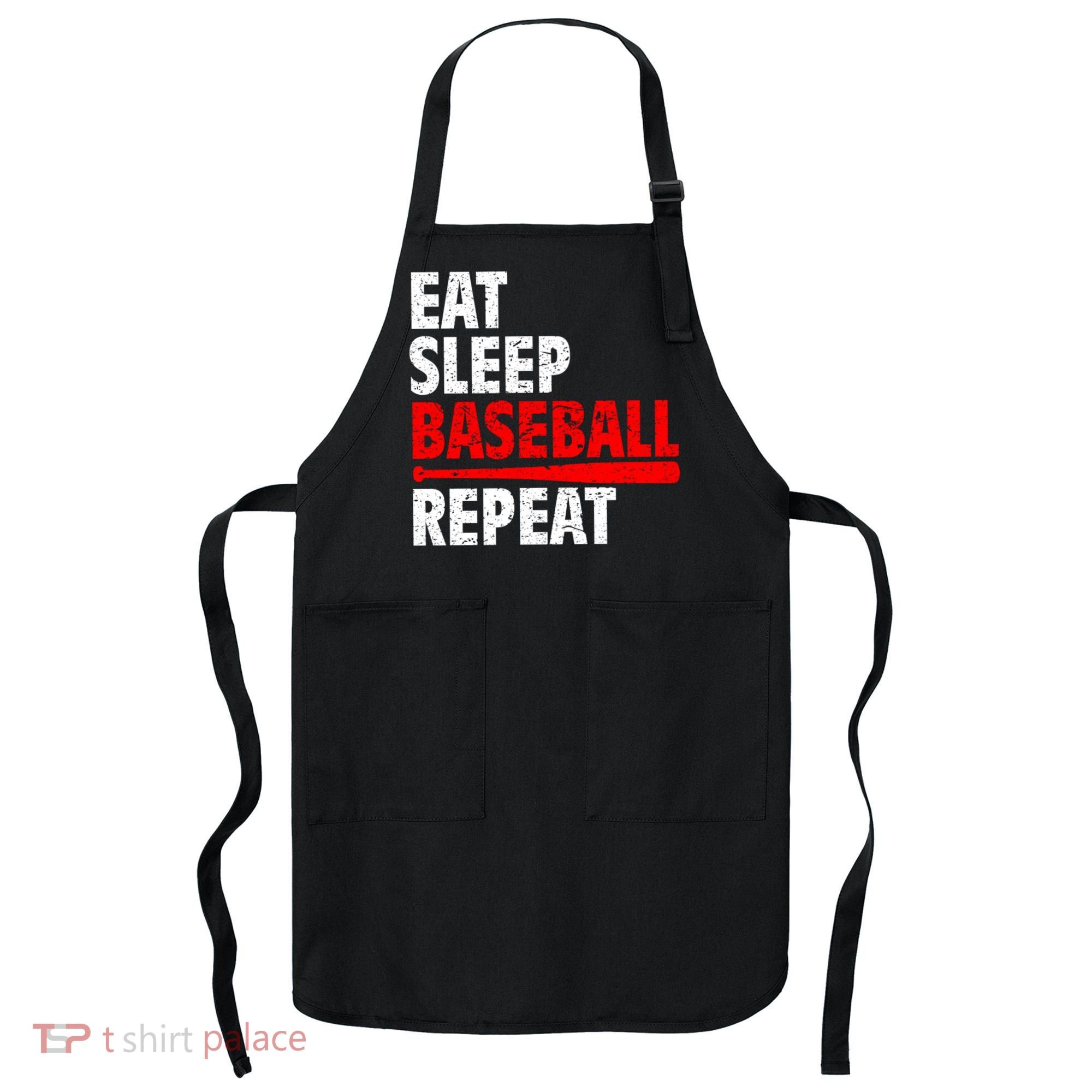 Funny Eat Sleep Baseball Repeat Gift Apron