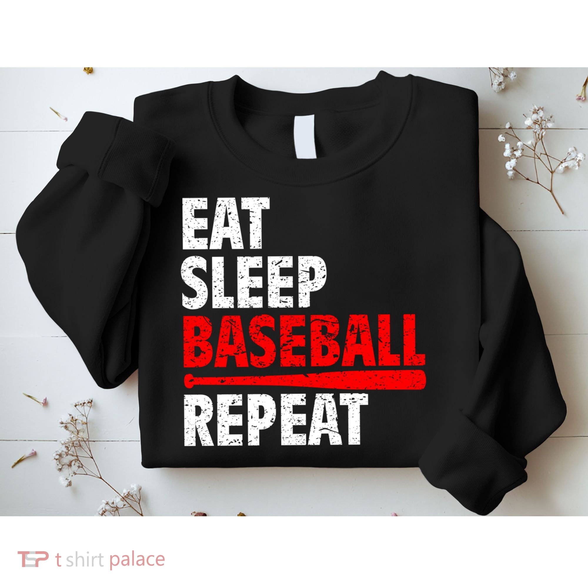 Funny Eat Sleep Baseball Repeat Gift Sweatshirt
