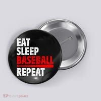 Funny Eat Sleep Baseball Repeat Gift Button thumb 0