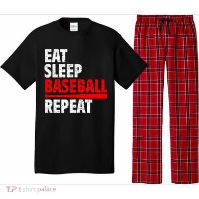Funny Eat Sleep Baseball Repeat Gift Pajama Set