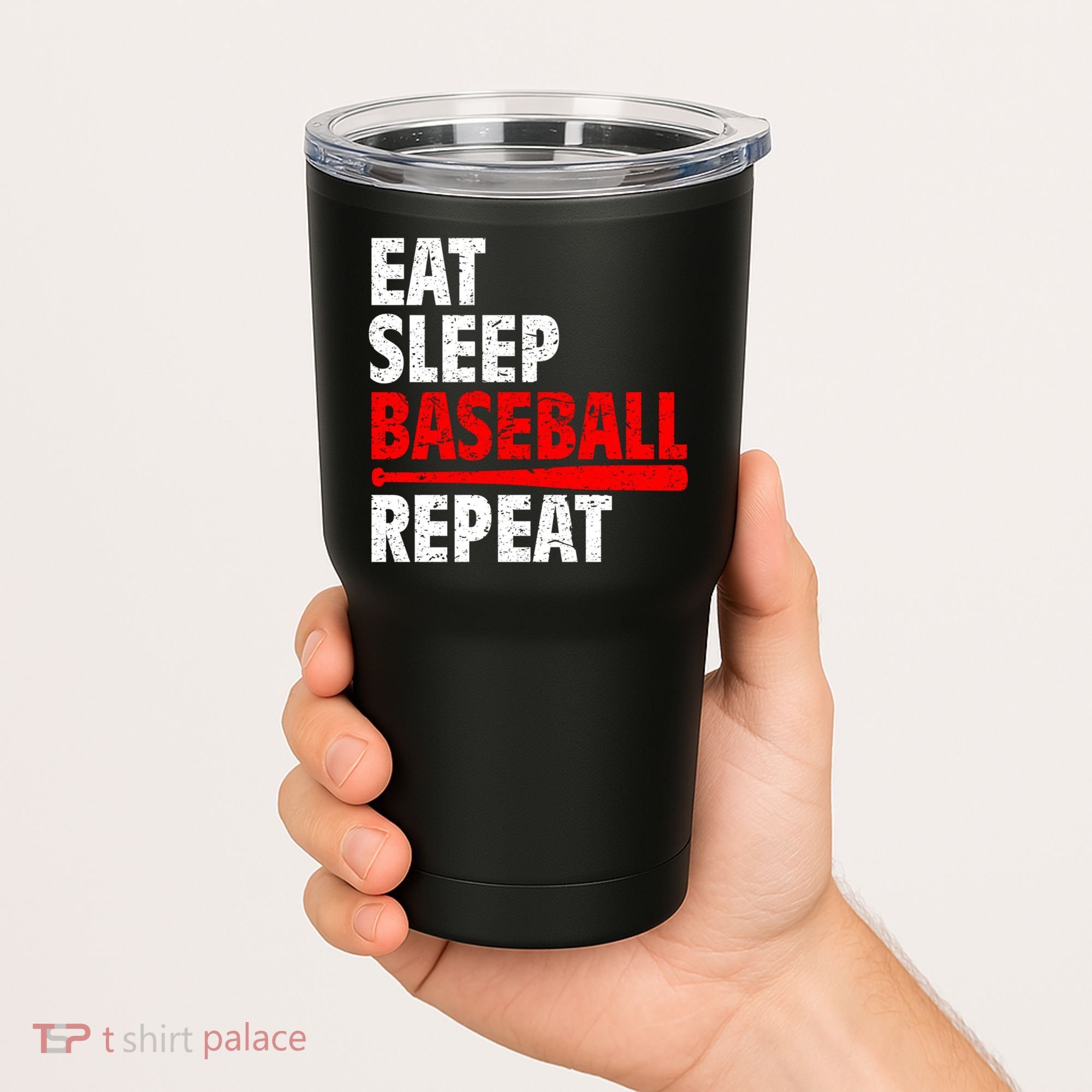 Funny Eat Sleep Baseball Repeat Gift Tumbler