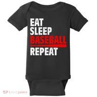 Funny Eat Sleep Baseball Repeat Gift Baby Bodysuit thumb 0