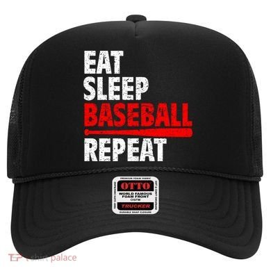 Funny Eat Sleep Baseball Repeat Gift Hat