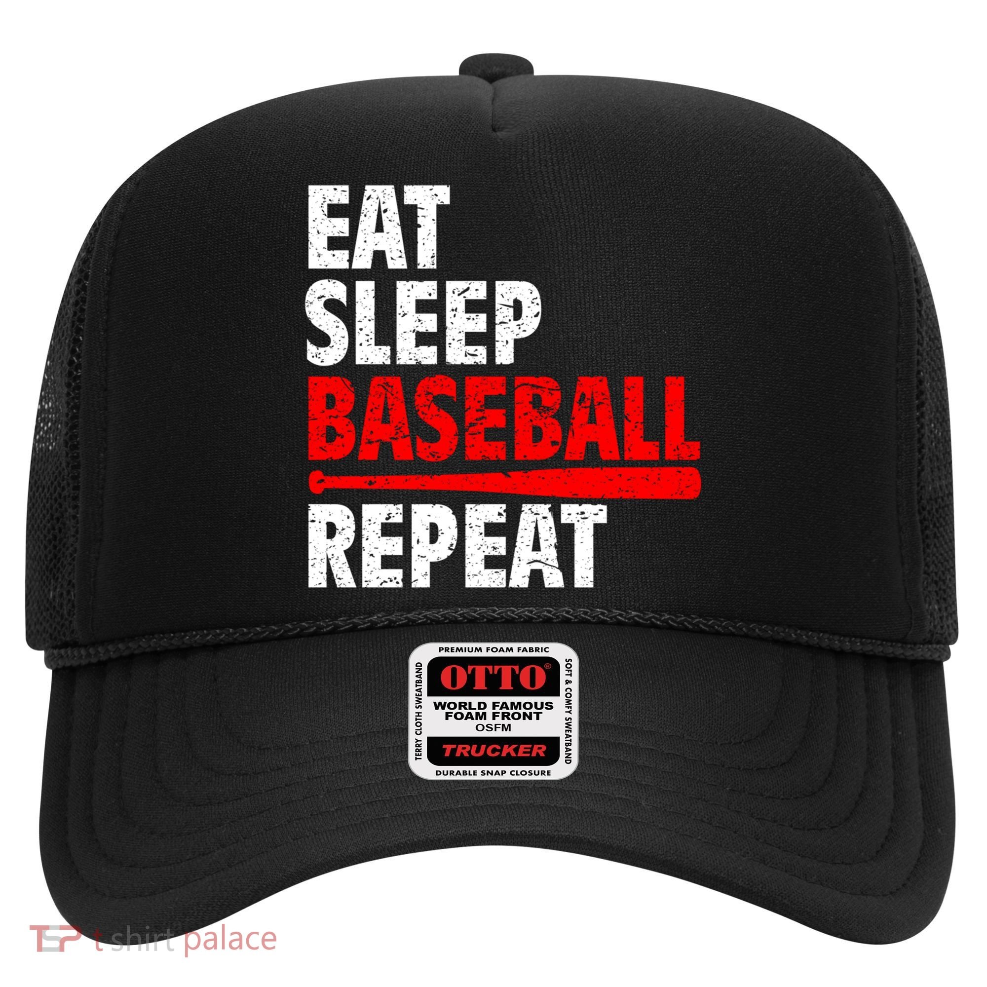Funny Eat Sleep Baseball Repeat Gift Hat
