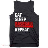 Funny Eat Sleep Baseball Repeat Gift Tank Top thumb 0