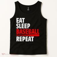 Funny Eat Sleep Baseball Repeat Gift Tank Top thumb 2