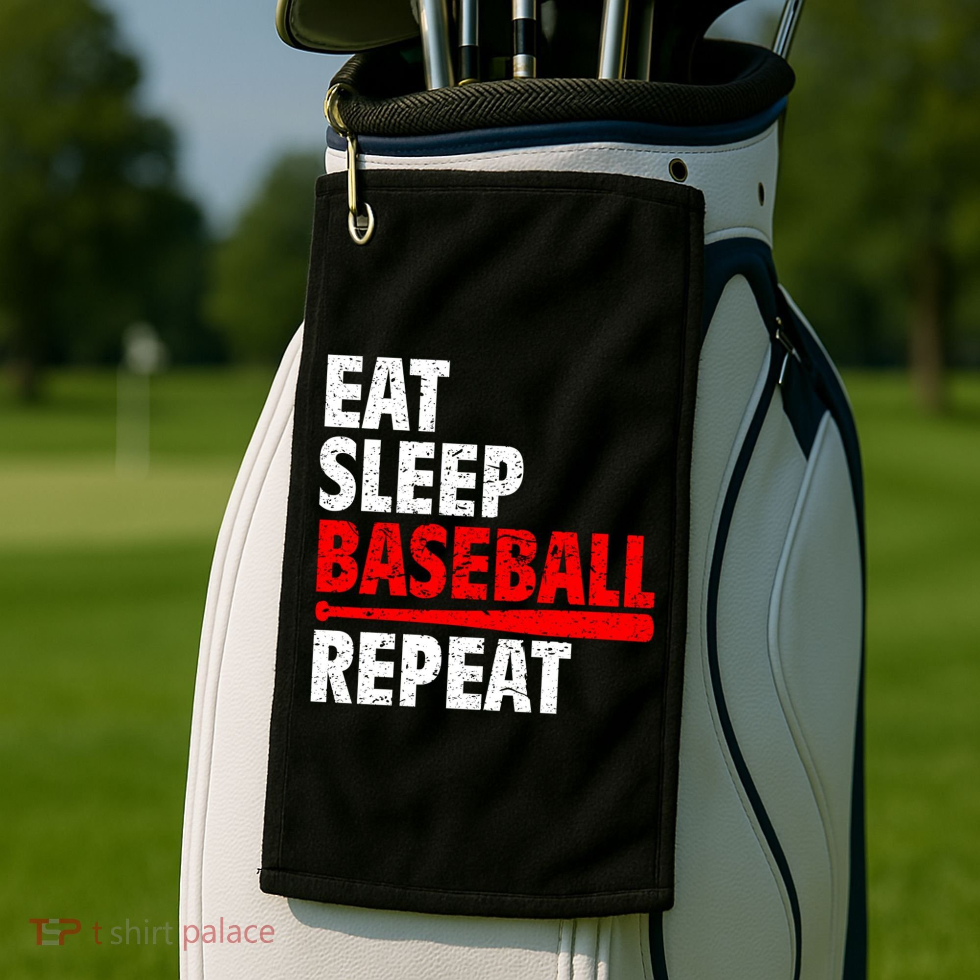 Funny Eat Sleep Baseball Repeat Gift Golf Towel