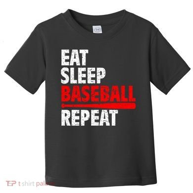 Funny Eat Sleep Baseball Repeat Gift Toddler T-Shirt