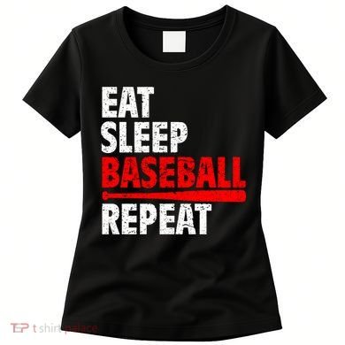 Funny Eat Sleep Baseball Repeat Gift Women's T-Shirt