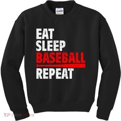 Funny Eat Sleep Baseball Repeat Gift Kids Sweatshirt