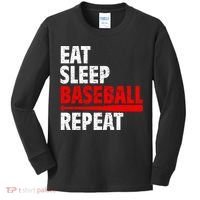 Funny Eat Sleep Baseball Repeat Gift Kids Long Sleeve Shirt thumb 0