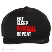 Funny Eat Sleep Baseball Repeat Gift Wool Snapback Cap thumb 0