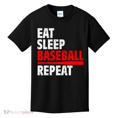 Funny Eat Sleep Baseball Repeat Gift Kids T-Shirt