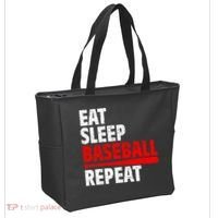 Funny Eat Sleep Baseball Repeat Gift Tote Bag thumb 2