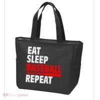 Funny Eat Sleep Baseball Repeat Gift Tote Bag thumb 3