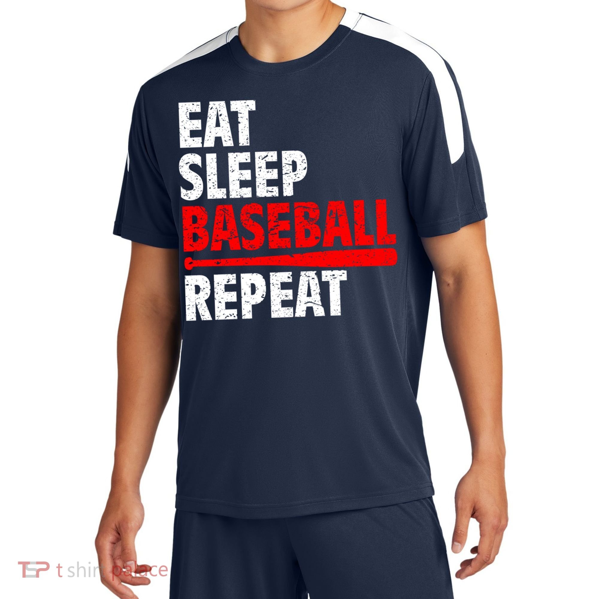Funny Eat Sleep Baseball Repeat Gift Sport-Tek Competitor United Soccer Jersey