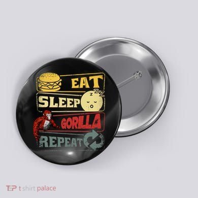 Funny Eat Sleep Gorilla Decorations Monke Tag Vr Game Gifts Button