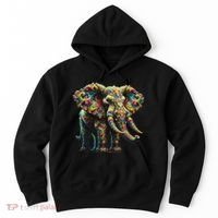 Fractal Elephant Spirit Animal Psychedelic Trippy Hoodie thumb 0