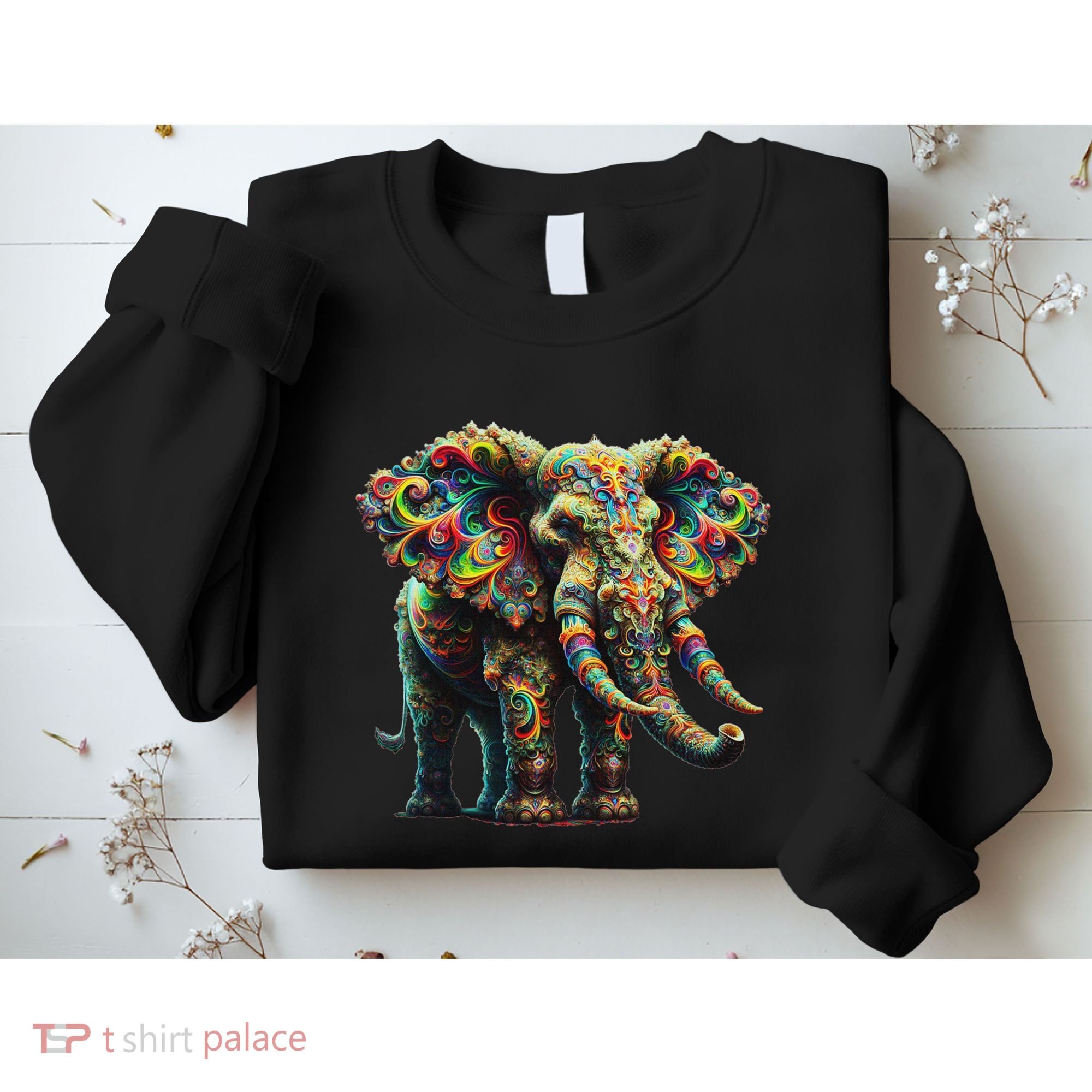 Fractal Elephant Spirit Animal Psychedelic Trippy Sweatshirt