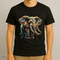 Fractal Elephant Spirit Animal Psychedelic Trippy T-Shirt thumb 3