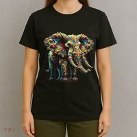 Fractal Elephant Spirit Animal Psychedelic Trippy T-Shirt thumb 4