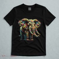 Fractal Elephant Spirit Animal Psychedelic Trippy T-Shirt thumb 5